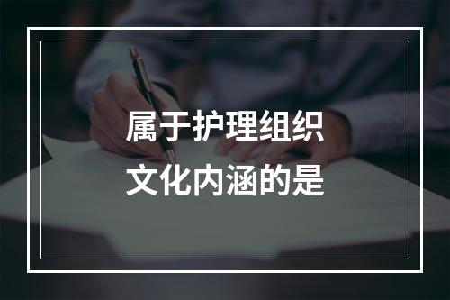 属于护理组织文化内涵的是