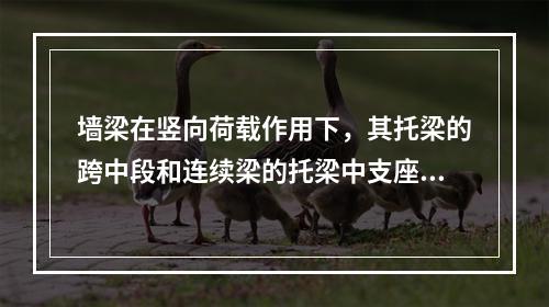 墙梁在竖向荷载作用下，其托梁的跨中段和连续梁的托梁中支座截