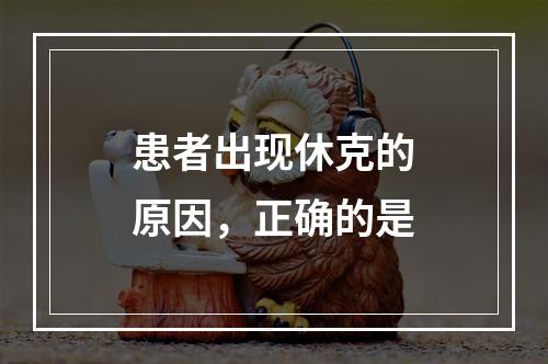 患者出现休克的原因，正确的是