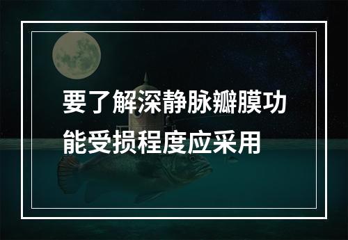 要了解深静脉瓣膜功能受损程度应采用