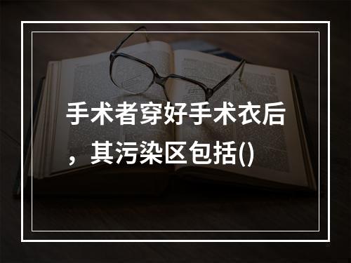 手术者穿好手术衣后，其污染区包括()