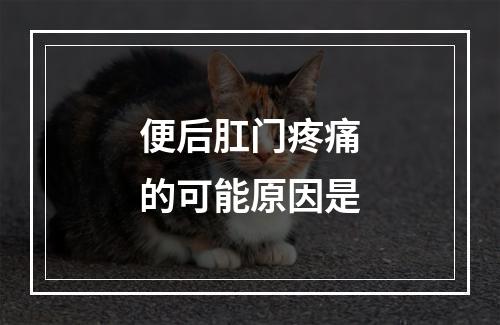 便后肛门疼痛的可能原因是