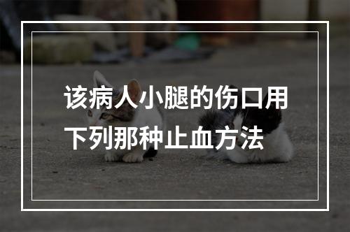 该病人小腿的伤口用下列那种止血方法