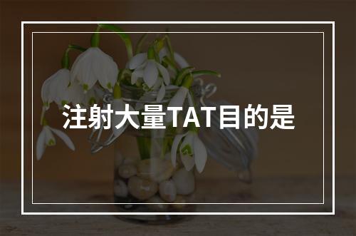 注射大量TAT目的是