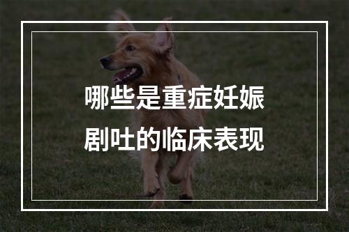 哪些是重症妊娠剧吐的临床表现