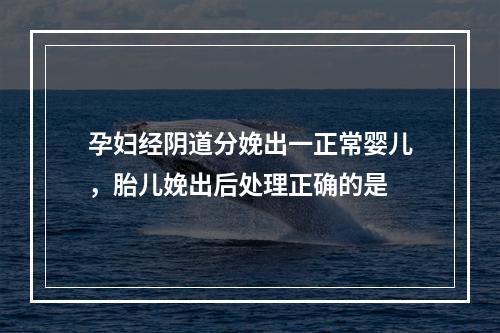 孕妇经阴道分娩出一正常婴儿，胎儿娩出后处理正确的是