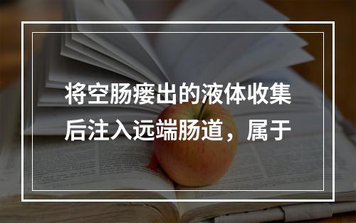 将空肠瘘出的液体收集后注入远端肠道，属于