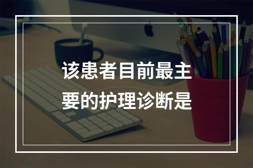 该患者目前最主要的护理诊断是