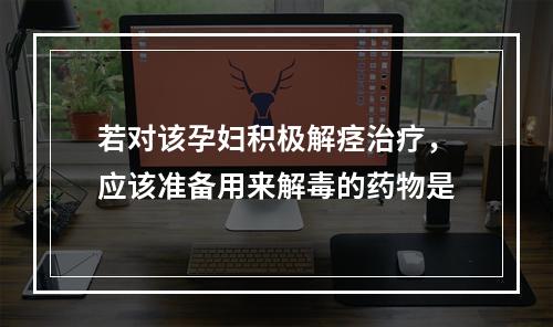 若对该孕妇积极解痉治疗，应该准备用来解毒的药物是