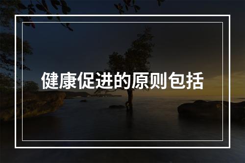 健康促进的原则包括