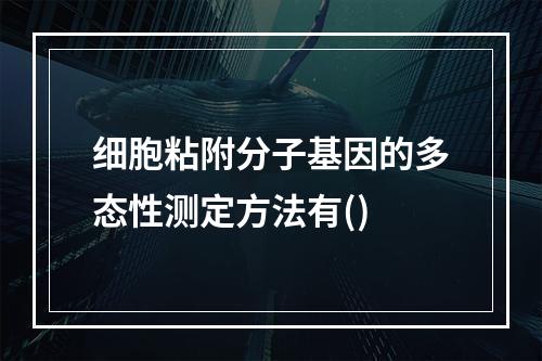 细胞粘附分子基因的多态性测定方法有()