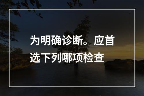 为明确诊断。应首选下列哪项检查