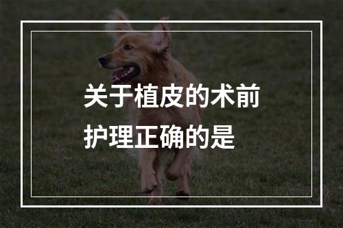 关于植皮的术前护理正确的是