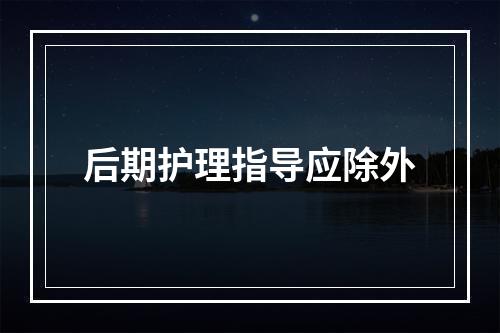 后期护理指导应除外