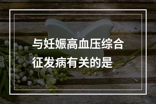 与妊娠高血压综合征发病有关的是