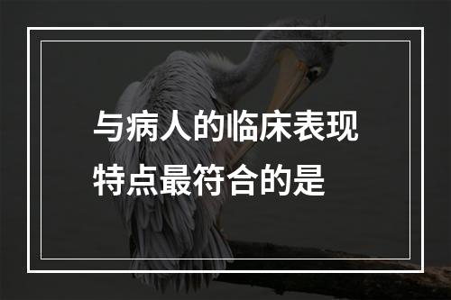 与病人的临床表现特点最符合的是