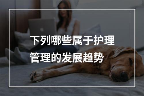 下列哪些属于护理管理的发展趋势