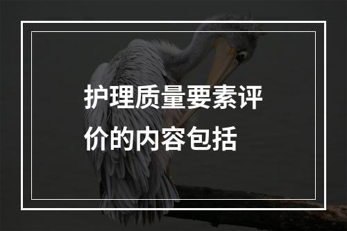 护理质量要素评价的内容包括