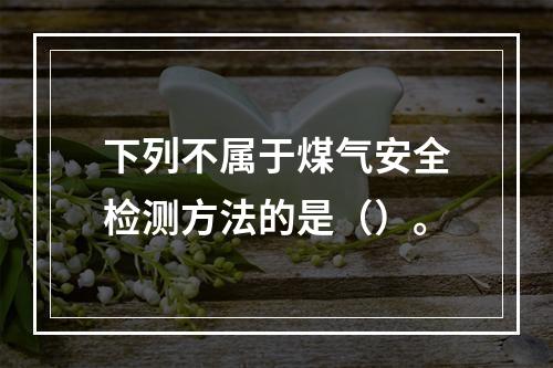 下列不属于煤气安全检测方法的是（）。