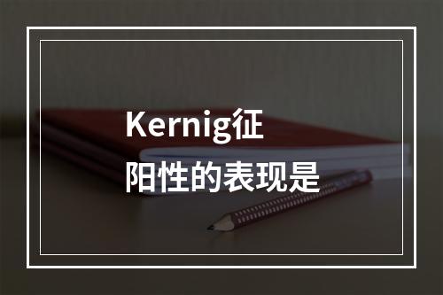 Kernig征阳性的表现是