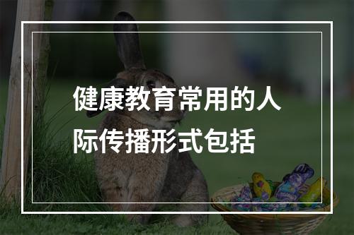 健康教育常用的人际传播形式包括