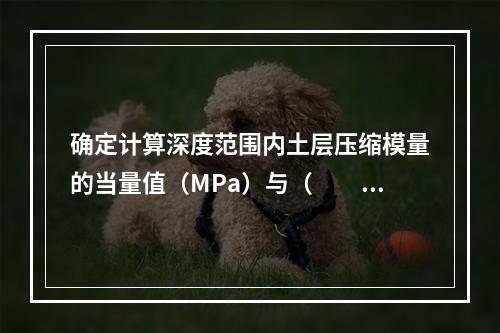 确定计算深度范围内土层压缩模量的当量值（MPa）与（　　）项