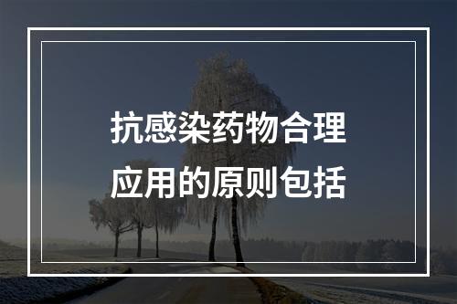 抗感染药物合理应用的原则包括