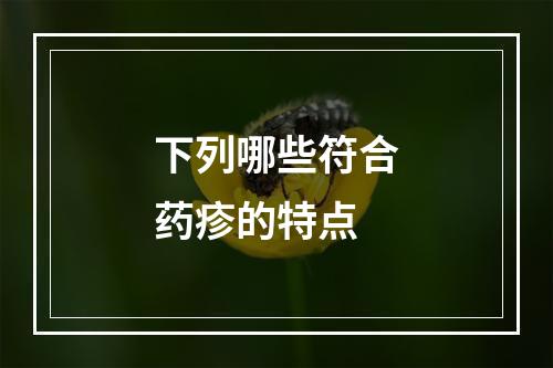 下列哪些符合药疹的特点