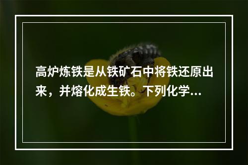 高炉炼铁是从铁矿石中将铁还原出来，并熔化成生铁。下列化学物质