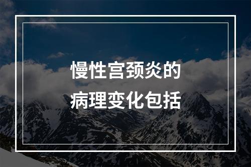 慢性宫颈炎的病理变化包括