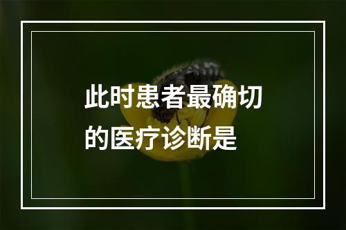 此时患者最确切的医疗诊断是