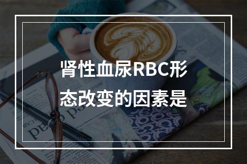 肾性血尿RBC形态改变的因素是