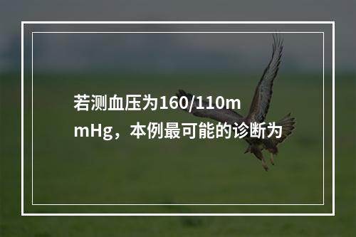 若测血压为160/110mmHg，本例最可能的诊断为