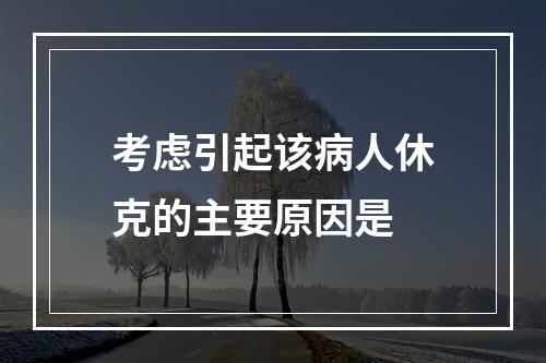 考虑引起该病人休克的主要原因是