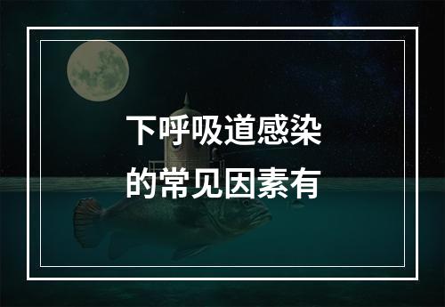 下呼吸道感染的常见因素有