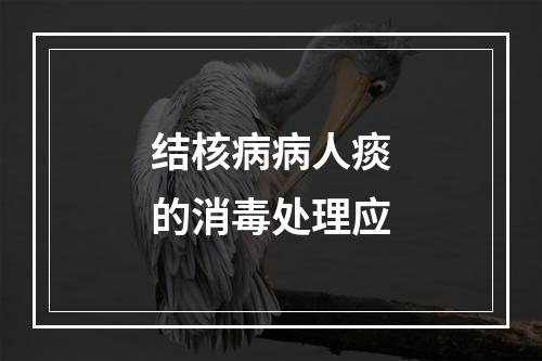 结核病病人痰的消毒处理应