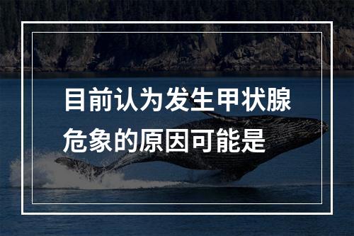 目前认为发生甲状腺危象的原因可能是