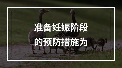 准备妊娠阶段的预防措施为