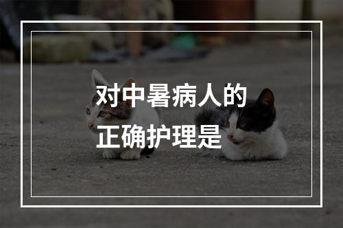 对中暑病人的正确护理是