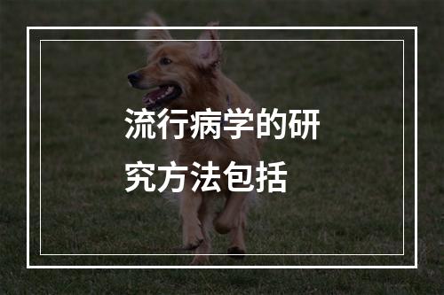 流行病学的研究方法包括