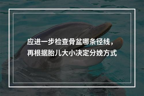 应进一步检查骨盆哪条径线，再根据胎儿大小决定分娩方式