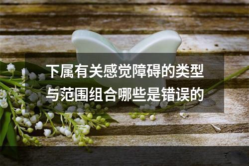 下属有关感觉障碍的类型与范围组合哪些是错误的