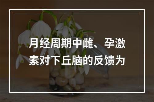 月经周期中雌、孕激素对下丘脑的反馈为