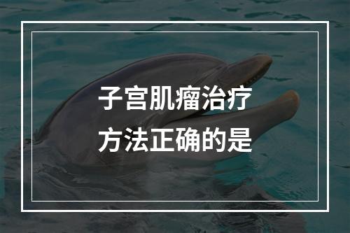 子宫肌瘤治疗方法正确的是