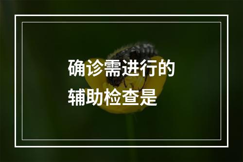 确诊需进行的辅助检查是