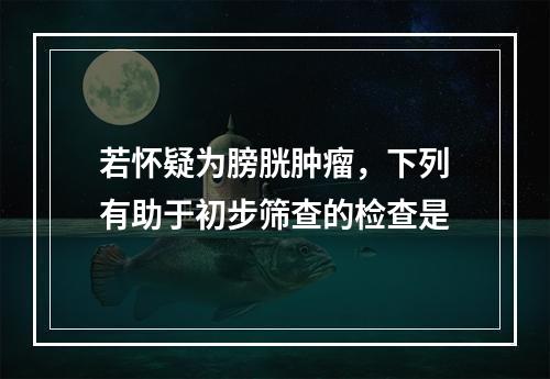 若怀疑为膀胱肿瘤，下列有助于初步筛查的检查是