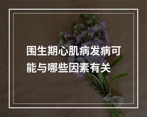 围生期心肌病发病可能与哪些因素有关