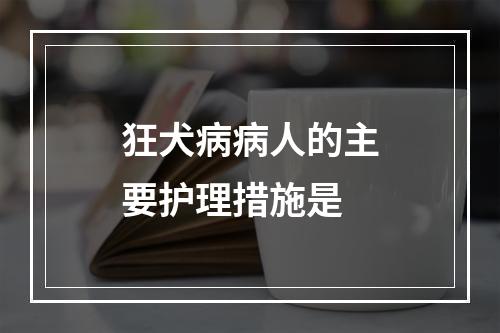 狂犬病病人的主要护理措施是