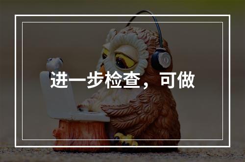 进一步检查，可做