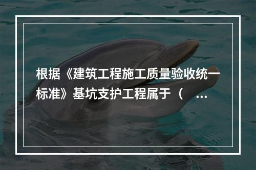 根据《建筑工程施工质量验收统一标准》基坑支护工程属于（　）。